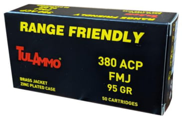 Image of TulAmmo Steel .380 ACP 91 Grain Full Metal Jacket Zinc Coated Steel Cased Centerfire Pistol Ammo, 50 Rounds, TA380911