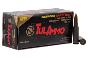 Image of Tulammo UL076215 Rifle 7.62x39mm 122 Gr Full Metal Jacket FMJ 40 Bx/ 25 Cs