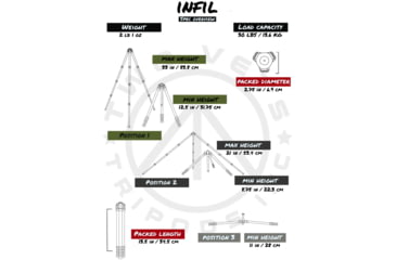 Image of Two Vets Tripods Inc The Infil w/Leg Stopper, Carbon Fiber/Black, 33in, 850044845200
