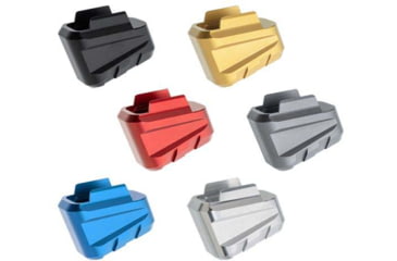 Image of Tyrant Designs Sig Sauer P320, 15-17 Rounds Magazine Extension, Black, Blue, Gold, Grey, Machined Aluminum, Red
