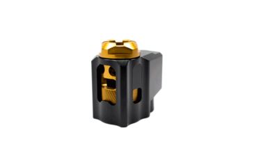 Image of Tyrant CNC T-Comp Glock 43 Compensator, Black/Gold, TD-G43COMP-BLK/GLD
