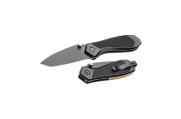 Image of Tyrant CNC T.D.C.001 3in Folding Knife, Tanto Blade, D2 Steel, Gold/Black, TD-TDC001-Black-Gold