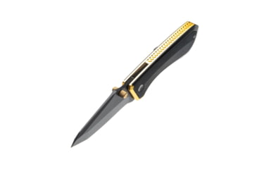 Image of Tyrant CNC T.D.C.002 3in Folding Knife, Tanto Blade, D2 Steel, Black/Gold, TD-TDC002-Black-Gold