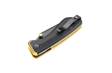 Image of Tyrant CNC T.D.C.002 3in Folding Knife, Tanto Blade, D2 Steel, Black/Gold, TD-TDC002-Black-Gold