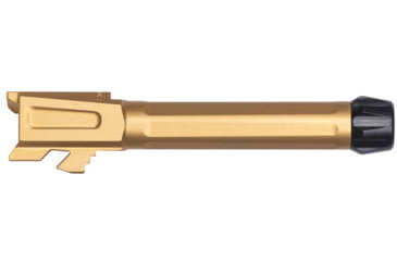 Image of Tyrant CNC Threaded Pistol Barrel, Glock 19/19X/45, 1-10 Twist, 1/2-28 Thread, 416R Stainless Stee, Gold, TD-G19BRL-TRD-Gold