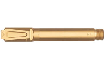Image of Tyrant CNC Threaded Pistol Barrel, Glock 19/19X/45, 1-10 Twist, 1/2-28 Thread, 416R Stainless Stee, Gold, TD-G19BRL-TRD-Gold