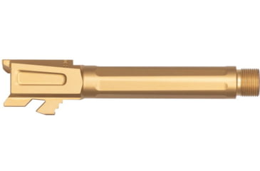 Image of Tyrant CNC Threaded Pistol Barrel, Glock 19/19X/45, 1-10 Twist, 1/2-28 Thread, 416R Stainless Stee, Gold, TD-G19BRL-TRD-Gold