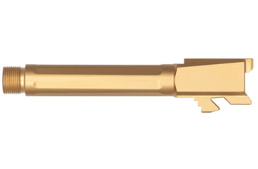 Image of Tyrant CNC Threaded Pistol Barrel, Glock 19/19X/45, 1-10 Twist, 1/2-28 Thread, 416R Stainless Stee, Gold, TD-G19BRL-TRD-Gold