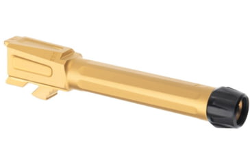 Image of Tyrant CNC Threaded Pistol Barrel, Glock 19/19X/45, 1-10 Twist, 1/2-28 Thread, 416R Stainless Stee, Gold, TD-G19BRL-TRD-Gold