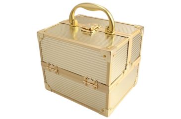 Image of TZ Case Aluminum-Framed Compact Makeup Case, Gold, 7.5 x 6.25 x 6.25in , AB-14 GGS