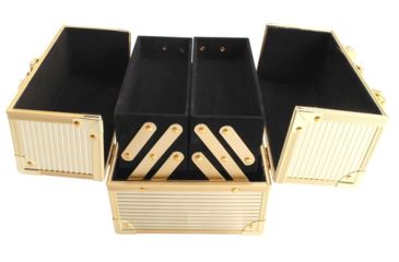 Image of TZ Case Aluminum-Framed Compact Makeup Case, Gold, 7.5 x 6.25 x 6.25in , AB-14 GGS