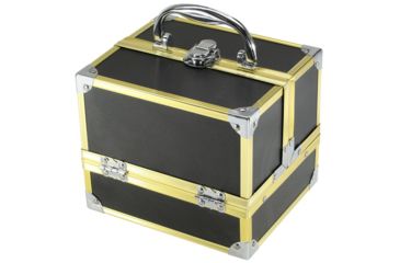 Image of TZ Case Aluminum-Framed Compact Makeup Case, Gold/Black, 7.5 x 6.25 x 6.25in, AB-14 GBD