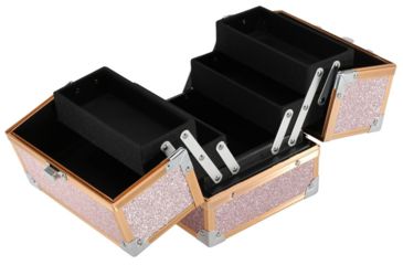 Image of TZ Case Aluminum-Framed Compact Makeup Case, Rose Gold, 7.5 x 6.25 x 6.25in, AB-14 ROG
