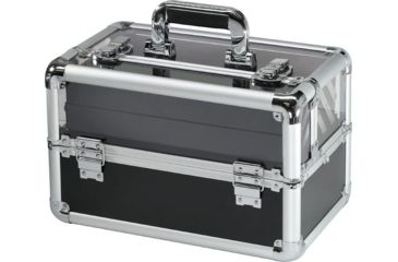 Image of TZ Case Aluminum-Framed Makeup Case, Black/Clear, 14.5 x 8.25 x 9.25in, AB-116T B