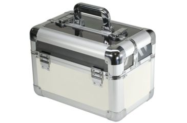 Image of TZ Case Aluminum-Framed Makeup Case, Clear/White, 14.25 x 8.75 x 9.75in, AB-411 CLR