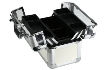 Image of TZ Case Aluminum-Framed Makeup Case, Clear/White, 14.25 x 8.75 x 9.75in, AB-411 CLR