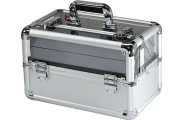 Image of TZ Case Aluminum-Framed Makeup Case, Silver/Clear, 14.5 x 8.25 x 9.25in, AB-116T S