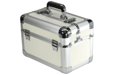 Image of TZ Case Aluminum-Framed Makeup Case, White, 14.25 x 8.75 x 9.75in, AB-411 WH