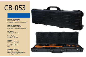 Image of TZ Case Cape Buffalo Water-Resistant Utility Case, Black, 53in x 15in x 6.5in CB-053 B