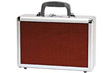 Image of T Z Case Optima Classic Wide Aluminum 15'' Pistol Case - Brown Leatherette Pattern TOP0015BRN