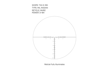 Image of U.S. Optics 3-18x50mm TXH Riflescope, First Focal Plane, 34mm Tube, Red MHR2 Reticle, Matte Black, Medium, TXH 3-18X MHR2