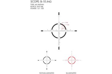 Image of U.S. Optics B-10 JNG MIL 1.8-10x40 mm Rifle Scope, 34 mm, Medium, Matte Black, B-10 JNG MIL