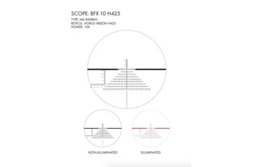 Image of U.S. Optics BFx-10 Rifle Scope, 10x40mm, 34mm Tube, First Focal Plane, Digital Red Illuminated H425 Reticle, Matte Black, BFX-10H425
