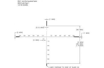 Image of U.S. Optics B-10 1.8-10x40 mm Rifle Scope, Digital Red FFP MOA Scale Type 1 Reticle, 100 Click Elevation Knob and US#5 Windage Knob with 1/4 IPHY Adjustment, Matte Black, B-10 MOA