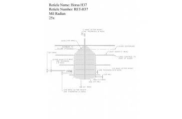 Image of U.S. Optics B-25 5-25x52mm Rifle Scope, Digital Red FFP Horus H37 Reticle, 100 Click Elevation Knob and US#5 Windage Knob with 1/10 MIL Adjustment, Matte Black, B-25 H37