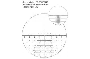 Image of U.S. Optics B-25 5-25x52mm Rifle Scope, Digital Red FFP Horus H59 Reticle, 100 Click Elevation Knob and US#5 Windage Knob with 1/10 MIL Adjustment, Matte Black, B-25 H59
