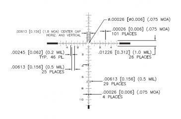 Image of U.S. Optics B-25 5-25x52mm Rifle Scope, Digital Red FFP MGR Reticle, 100 Click Elevation Knob and US#5 Windage Knob with 1/10 MIL Adjustment, Matte Black, B-25 MGR