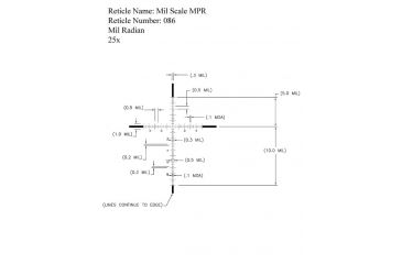 Image of U.S. Optics B-25 5-25x52mm Rifle Scope, Digital Red FFP MPR Reticle, 100 Click Elevation Knob and US#5 Windage Knob with 1/10 MIL Adjustment, Matte Black, B-25 MPR