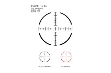 Image of U.S. Optics TS-6X Rifle Scope, 1-6x24mm, 30mm Tube, First Focal Plane, Digital Red Illuminated MS2 Reticle, Matte Black, TS-6X MS2