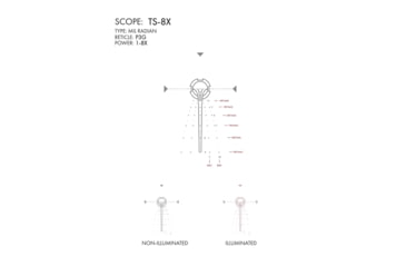 Image of U.S. Optics TS-8X Rifle Scope, 1-8x24mm, 30mm Tube, FFP, P3G Reticle, Black, TS-8X P3G