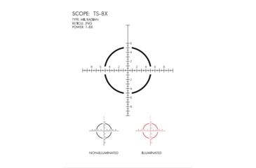 Image of U.S. Optics TS-8X Rifle Scope, 1-8x24mm, 30mm Tube, First Focal Plane, Digital Red Illuminated JNG MIL Reticle, Matte Black, TS-8X JNG MIL