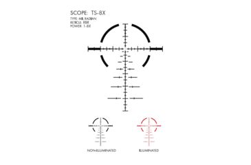Image of U.S. Optics TS-8X Rifle Scope, 1-8x24mm, 30mm Tube, First Focal Plane, Digital Red Illuminated RBR Reticle, Matte Black, TS-8X RBR