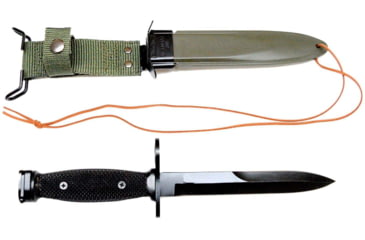 Image of U.S. Spec Reproduction M7 Bayonet Knife wM8A1 Scabbard, Black Bayonet/OD Scabbard, 11.75in, RM7M8A1
