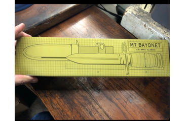 Image of U.S. Spec Reproduction M7 Bayonet Knife wM8A1 Scabbard, Black Bayonet/OD Scabbard, 11.75in, RM7M8A1