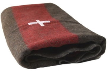 Image of U.S. Spec Swiss Blanket Pack of 10, Tweed W/Red Stripe/White Cross, SSB10PK