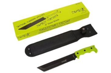 Image of U.S. Spec Zombie Shredder Survival Fixed Blade Knife, 9in, Carbon Steel, Fixed, Zombie Green Handle, KZS9