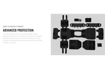 Image of UARM MCVF Modular Concealable Vest Female, Type IIA Threat Level, Armored Cummerbund, Black, S, MCVFSB-SASEPFS2A-SAMCVFS2A