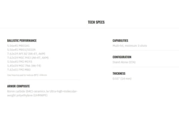 Image of UARM SA3BSP Level III++ Boron Carbide Side Armor Plate, 6X6, SA3BSP62