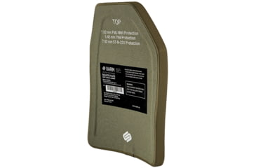 Image of UARM SA3U Level III+ UHMWPE SAPI Armor Plate, Multi-Curved, Nylon Covered, 12.5in x 9.4in, Ranger Green, Medium, SA3UM
