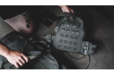 Image of UARM SA3U Level III+ UHMWPE SAPI Armor Plate, Multi-Curved, Nylon Covered, Ranger Green, Large, SA3UL