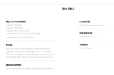 Image of UARM SA3USP Level III+ UHMWPE Side Armor Plates, 6in x 6in, Pair, Black, One Size, SA3USP62