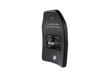 Image of UARM SA4S Level IV+ Silicon Carbide SAPI Armor Plate, Multi-Curved, Polyurea Coated, 12.5in x 9.4in, Black, Medium, SA4SM