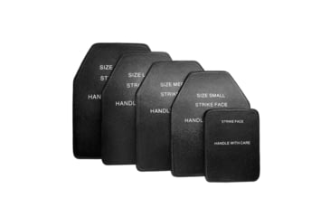 Image of UARM SA4S Level IV+ Silicon Carbide SAPI Armor Plate, Multi-Curved, Polyurea Coated, 12.5in x 9.4in, Black, Medium, SA4SM