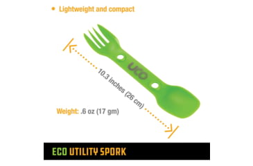 Image of UCO Utility Spork, ECO-Friendly, 2 Pack, Green/Lavender, F-SP-UT-ECO-2PK