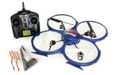 Image of UDI RC U818A-1 2.4Ghz 4 Channel 6 AXIS UFO Drone w/2MP 720P camera &amp; protection, Dark Blue 61236