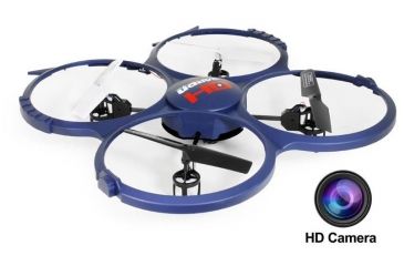 Image of UDI RC U818A-1 2.4Ghz 4 Channel 6 AXIS UFO Drone w/2MP 720P camera &amp; protection, Dark Blue 61236